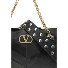 Valentino Garavani Black Lamb Ovis Aries Aries Shoulder Bag