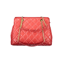 Mario Valentino Rosso Polyurethane Women's Bag with Chain and Zip Closure