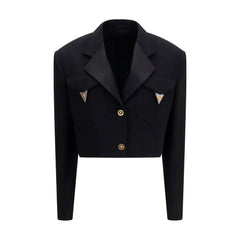 Versace Black Wool Oves Aries Blazer