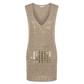 Malo Beige Cotton Women Dress