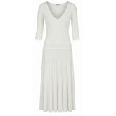 Malo White Cotton Women Dress