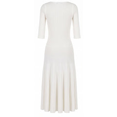 Malo White Cotton Women Dress