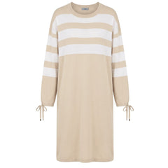 Malo Beige Cotton Women Dress
