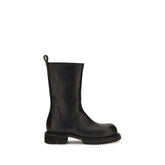 Rick Owens Black Calf Leather Bos Taurus Flat Boots