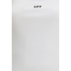 Off-White White Cotton Sleeveles T-Shirt