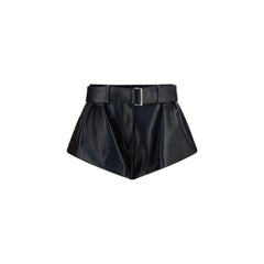 Magda Butrym Black Lambskin Bermuda Shorts