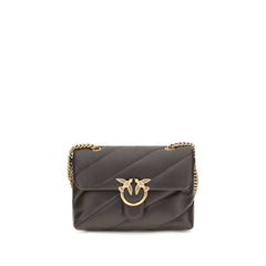 PINKO Brown Calf Leather Bos Taurus Shoulder Bag