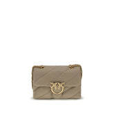 PINKO Beige Calf Leather Bos Taurus Shoulder Bag