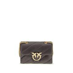 PINKO Brown Calf Leather Bos Taurus Shoulder Bag