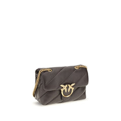 PINKO Brown Calf Leather Bos Taurus Shoulder Bag