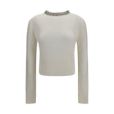 PINKO White Wool Oves Aries Sweatshirt