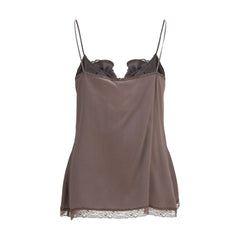 Magda Butrym Brown Silk Sleeveles T-Shirt