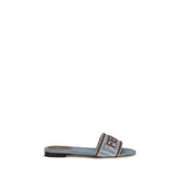 Fendi Blue Polyamide Flat Sandals