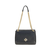 Tory Burch Black Calf Leather Bos Taurus Shoulder Bag
