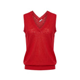 Malo Red Linen Women Tank