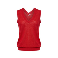 Malo Red Linen Women Tank