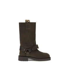 Burberry Brown Calf Leather Bos Taurus Lace-Up Boots