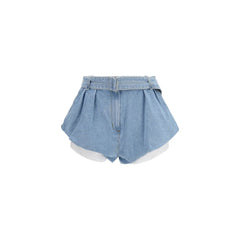 Magda Butrym Blue Cotton Bermuda Shorts