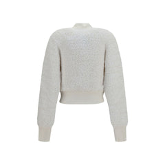 Balmain White Viscose Bomber