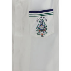 Casablanca White Silk Shortsleeve Shirt