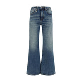 R13 Blue Cotton Flared Jeans