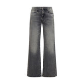 R13 Gray Cotton Straight-Leg Jeans