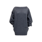MM6 Gray Wool Oves Aries Casual Dress