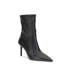 Stuart Weitzman Black Calf Leather Bos Taurus Ankle Boots