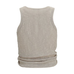 Magda Butrym Beige Lyocell Sleeveles T-Shirt