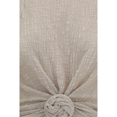 Magda Butrym Beige Lyocell Sleeveles T-Shirt