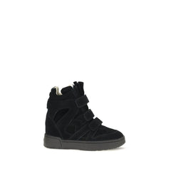 Isabel Marant Black Calf Leather Bos Taurus Sneakers