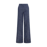 Gucci Blue Cotton Casual Pants