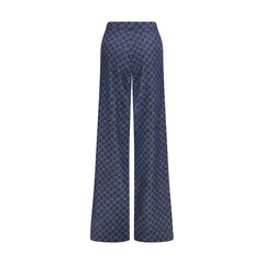 Gucci Blue Cotton Casual Pants
