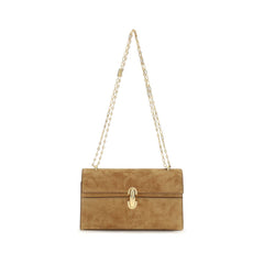 Savette Beige Calf Leather Bos Taurus Shoulder Bag