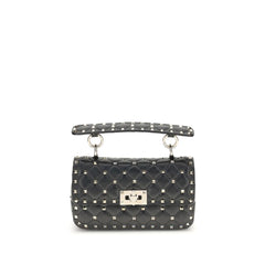 Valentino Garavani Black Calf Leather Bos Taurus Handbag