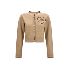 Chloé Beige Wool Oves Aries Cardigan