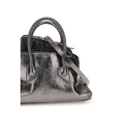 The Attico Gray Calf Leather Bos Taurus Handbag
