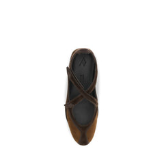 The Attico Brown Calf Leather Bos Taurus Ballet Flats