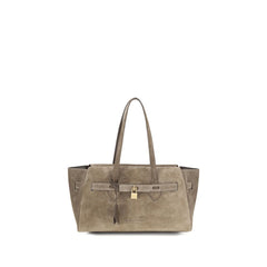Brunello Cucinelli Beige Suede Leather Shoulder Bag