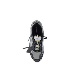 Off-White Gray Polyurethane Athletic Sneakers
