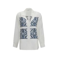 Max Mara White Silk Dress Shirt