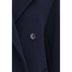 Max Mara Blue Wool Oves Aries Full-Length Jacket