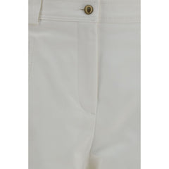 Max Mara White Cotton Cropped Pants