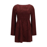 Ganni Bordeaux Acetate Casual Dress