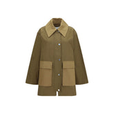 Ganni Bicolor Cotton Full-Length Jacket
