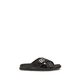 Dolce & Gabbana Black Calf Leather Bos Taurus Sandals