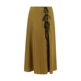 Ganni Bicolor Acetate Midi Skirt