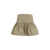 Ganni Beige Cotton Mini Skirt