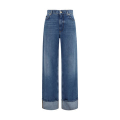 Dolce & Gabbana Blue Cotton Straight-Leg Jeans