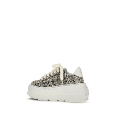 Casadei Multicolor Fabric Platform Sneakers